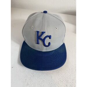New Era 59FIFTY Kansas City Royals Fitted Hat 7 1/8 Gray MLB Cap READ DESCRIPTIO